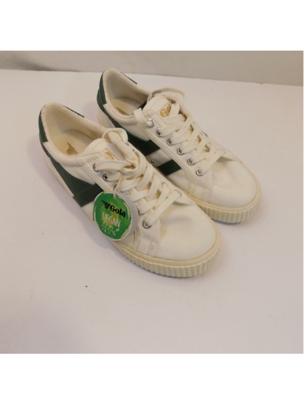 Women's Gola Tennis Mark Cox Sneakers Size 6 White Green Vegan